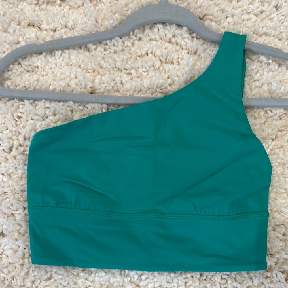 Teal One-Shoulder lululemon sports bra size 4 NWOT